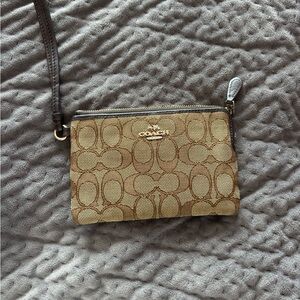 Coach Brown Monogram Clutch Wristlet